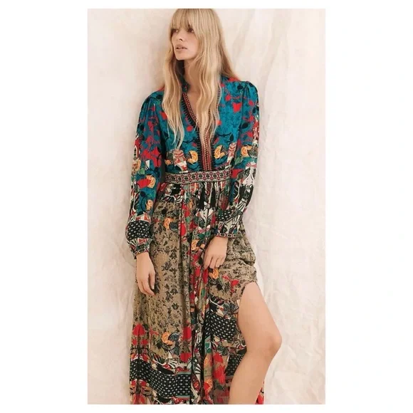 NWOT Anthropologie Bhanuni By Jyoti Maxi Dress  Size 4 - Picture 2 of 14